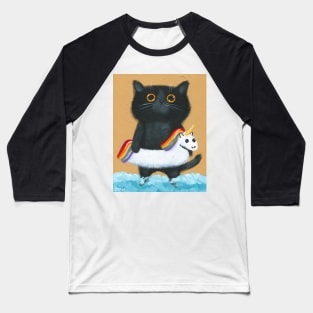 Kitty At The Beach 3 Baseball T-Shirt